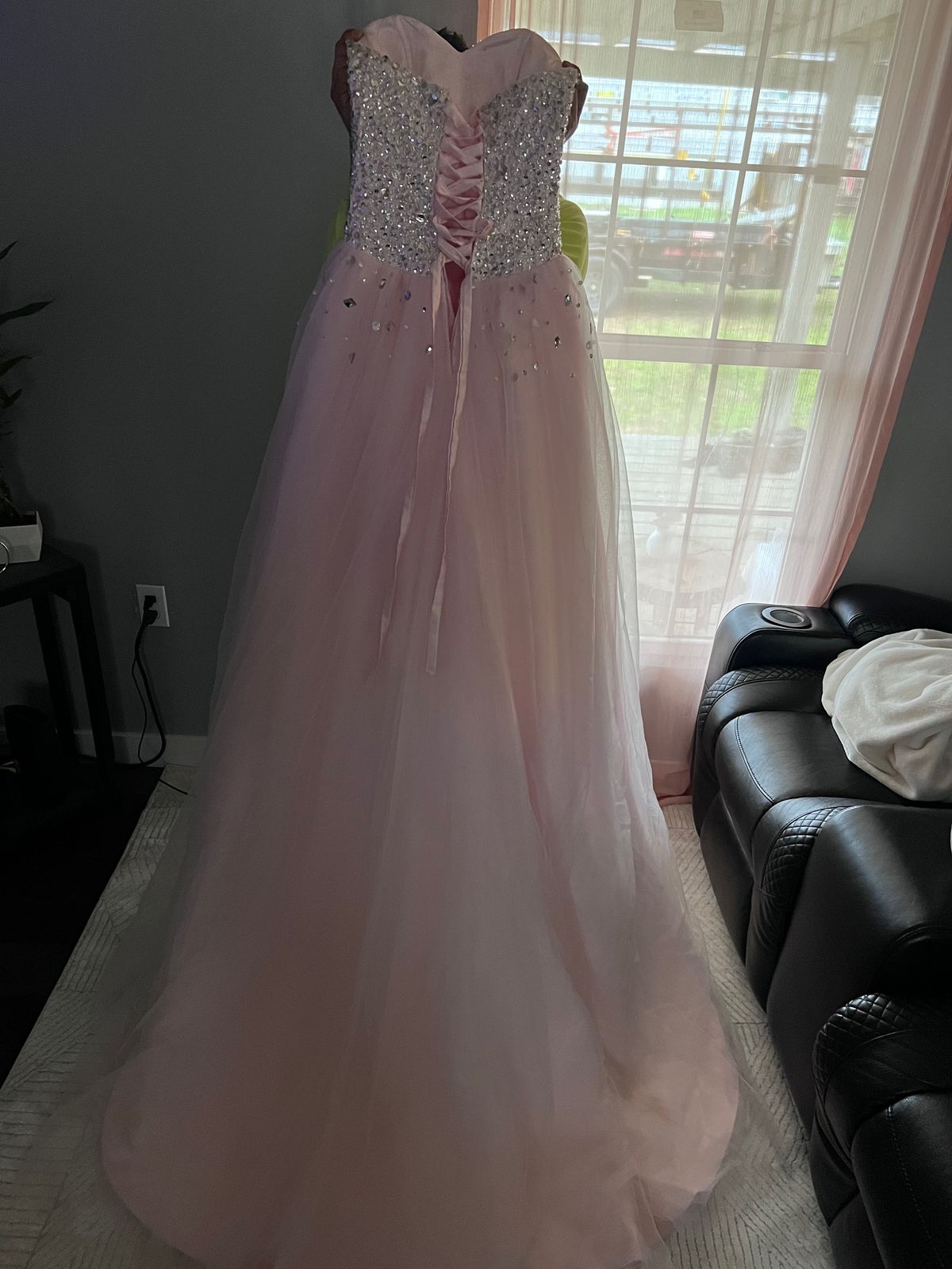 Girls Size 2 Prom Strapless Pink Ball Gown on Queenly