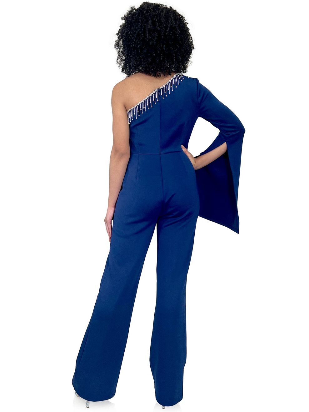 Style 8267 Marc Defang Size 4 Pageant Royal Blue Formal Jumpsuit on Queenly