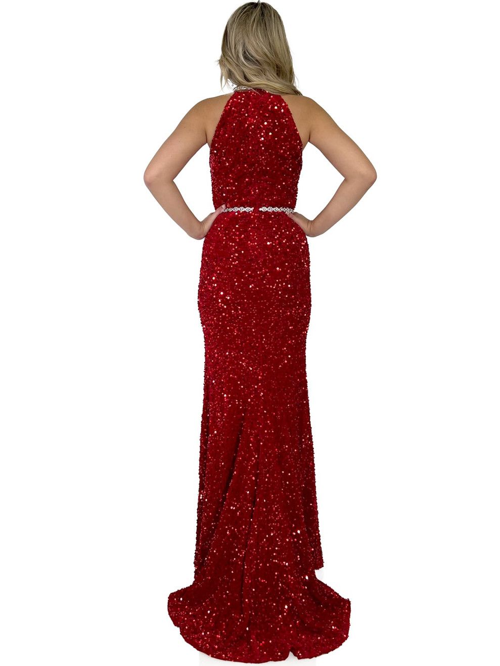 Style 8319 Marc Defang Size 4 Prom Red Floor Length Maxi on Queenly