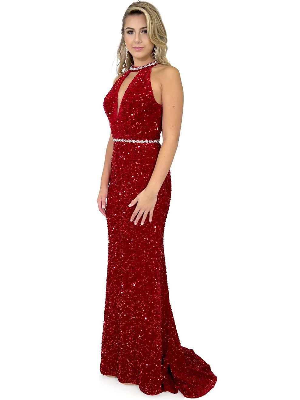 Style 8319 Marc Defang Size 4 Prom Red Floor Length Maxi on Queenly