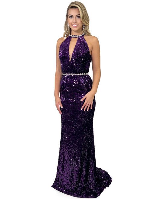 Style 8319 Marc Defang Size 4 Prom Purple Floor Length Maxi on Queenly