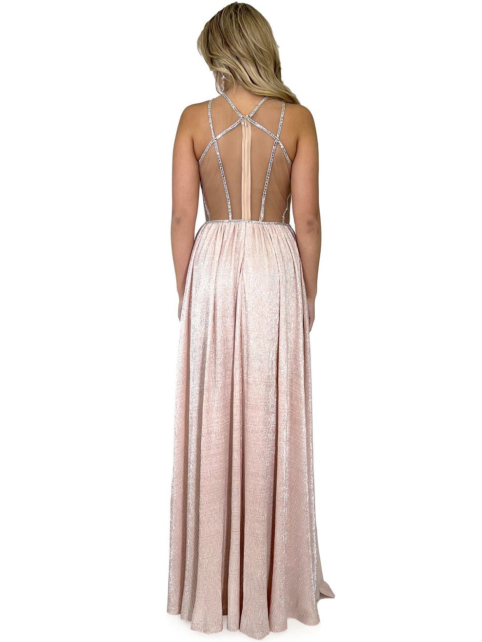 Style 8290 Marc Defang Size 4 Prom Nude Floor Length Maxi on Queenly