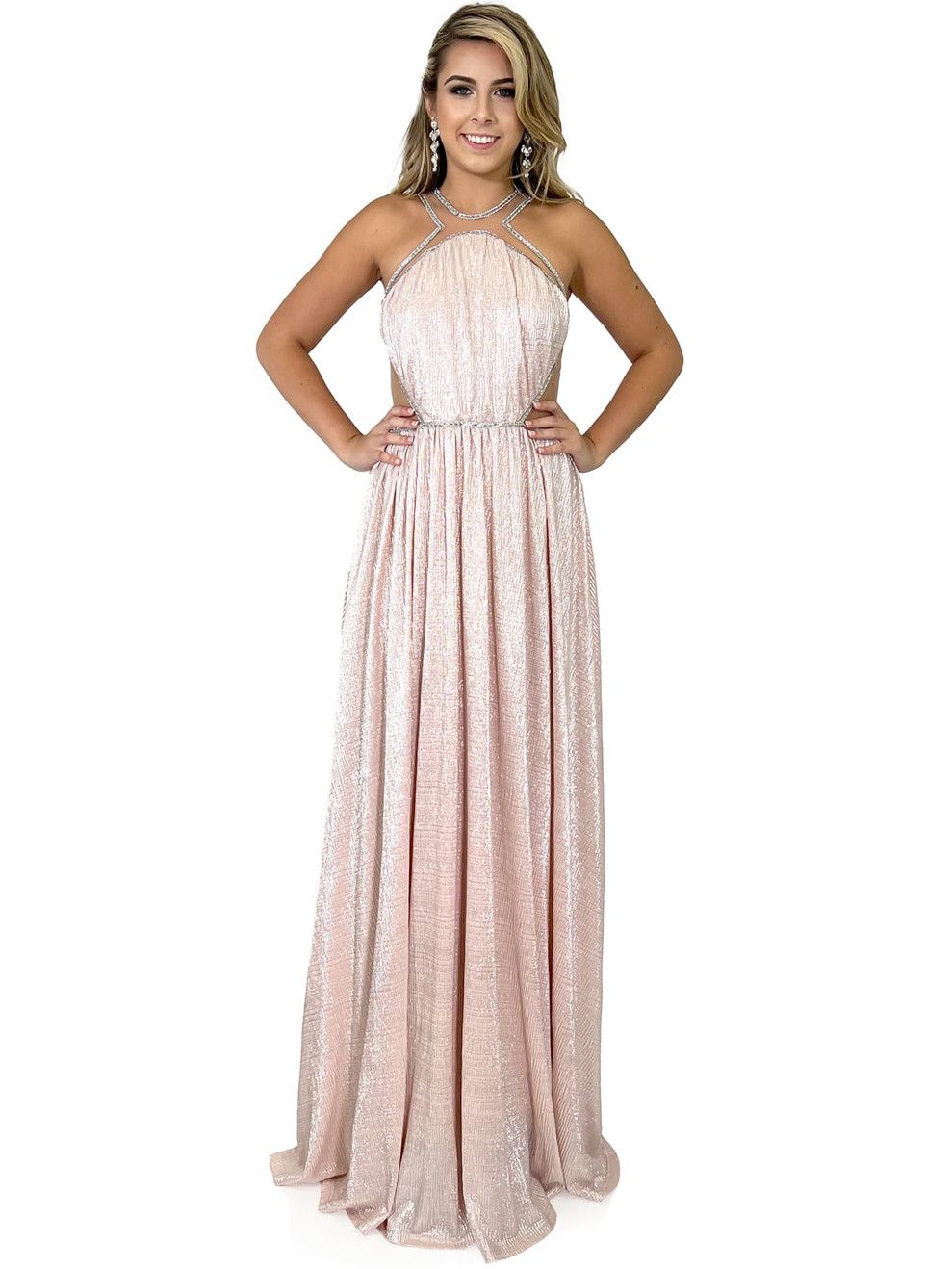 Style 8290 Marc Defang Size 6 Prom Nude Floor Length Maxi on Queenly