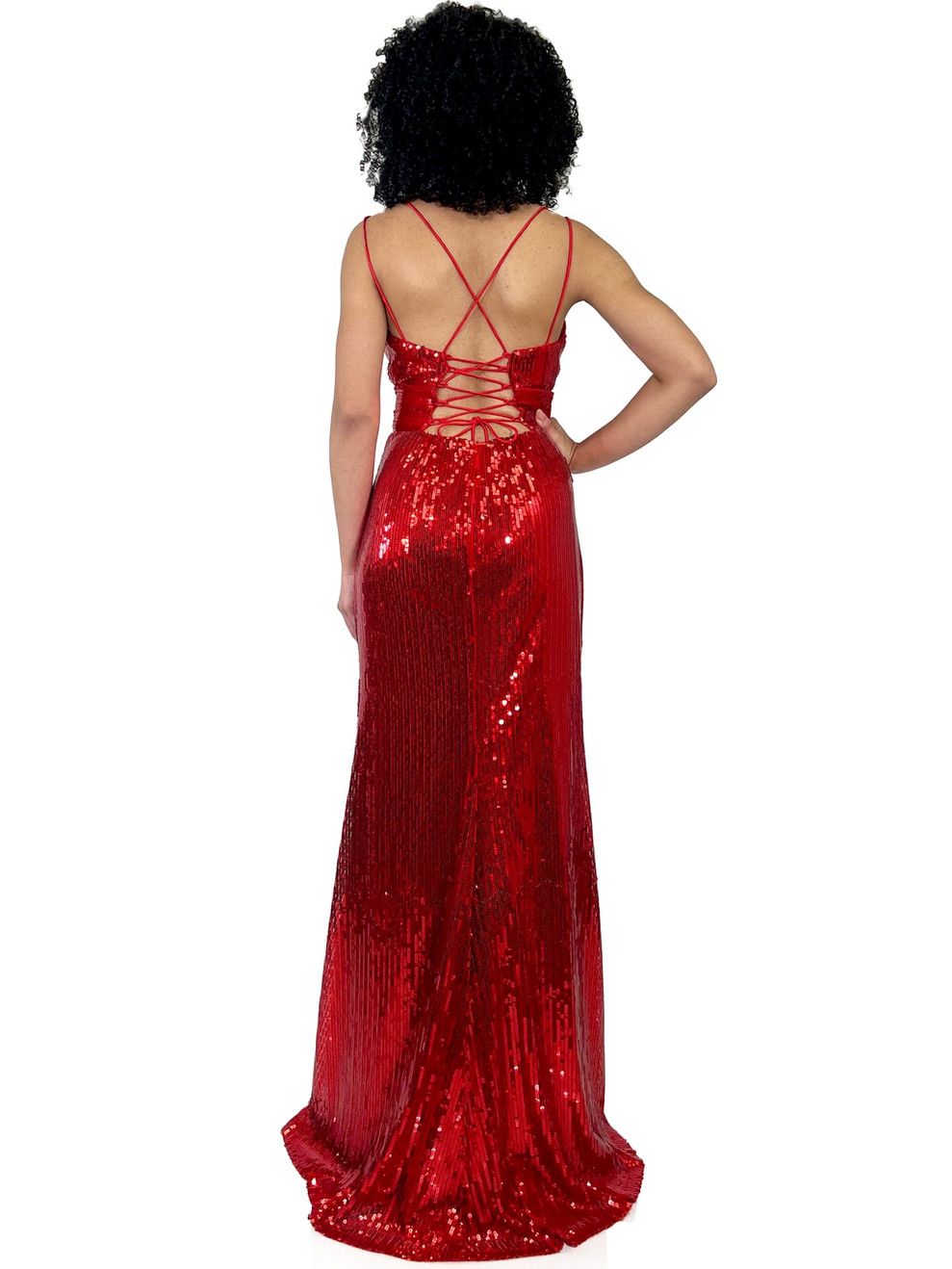 Style 8317 Marc Defang Size 5 Prom Red Side Slit Dress on Queenly