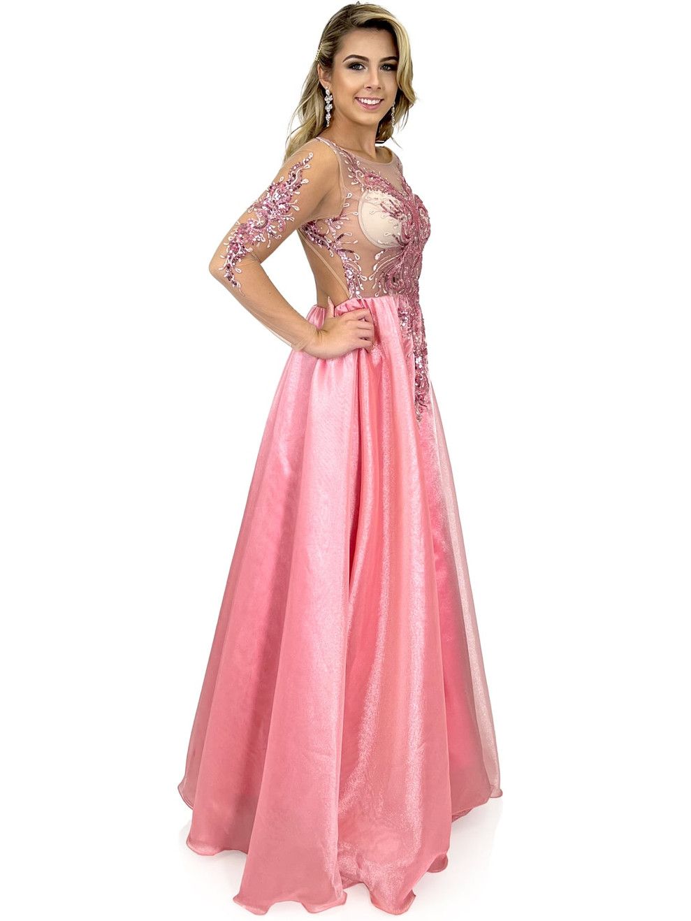 Style 8307 Marc Defang Size 5 Prom Sheer Pink A-line Dress on Queenly