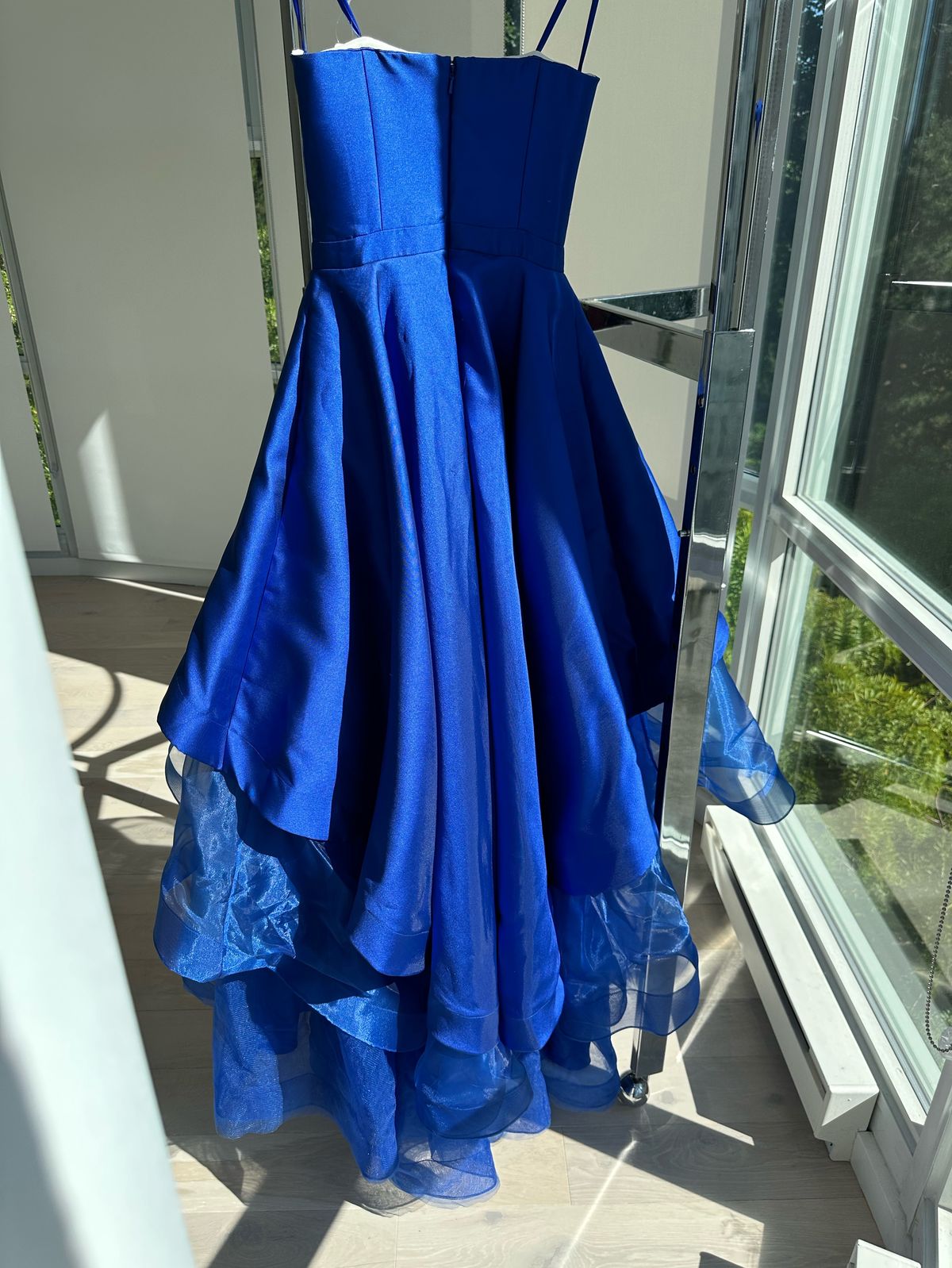 Size 6 Prom Strapless Blue Ball Gown on Queenly