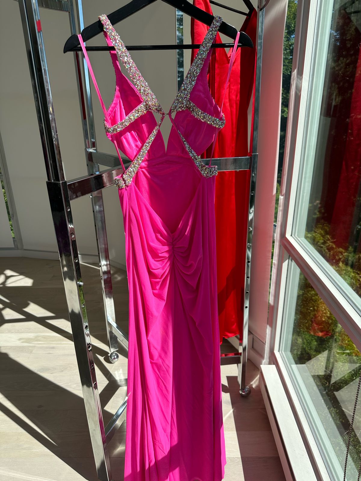 Forever Unique Size 6 Prom Halter Pink Mermaid Dress on Queenly