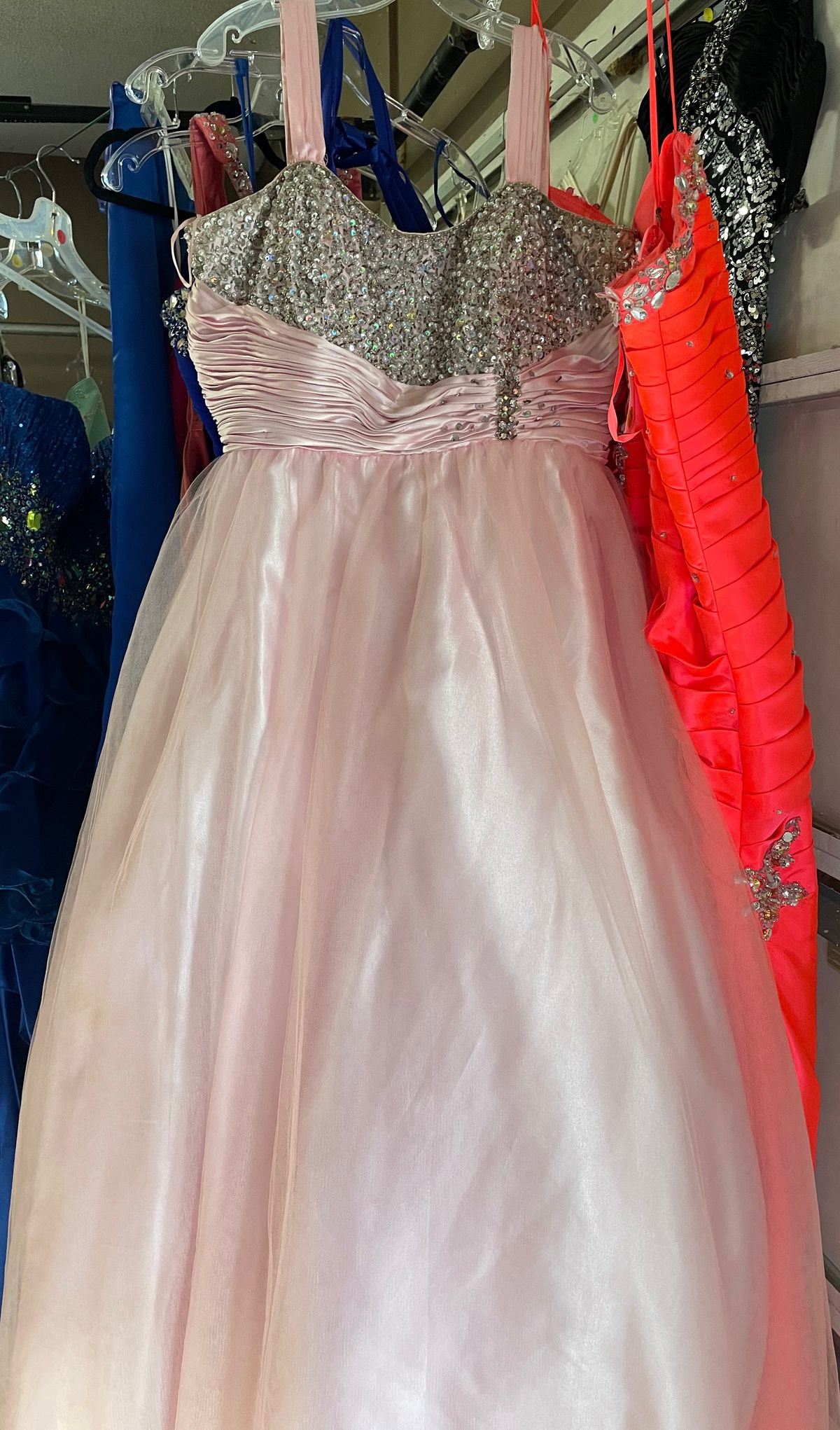 Plus Size 20 Prom Pink Ball Gown on Queenly