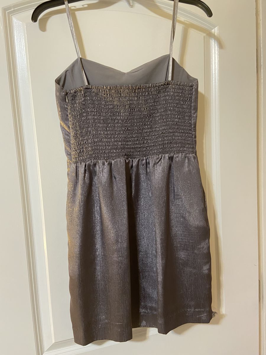 BCBGeneration Size 6 Silver Cocktail Dress on Queenly