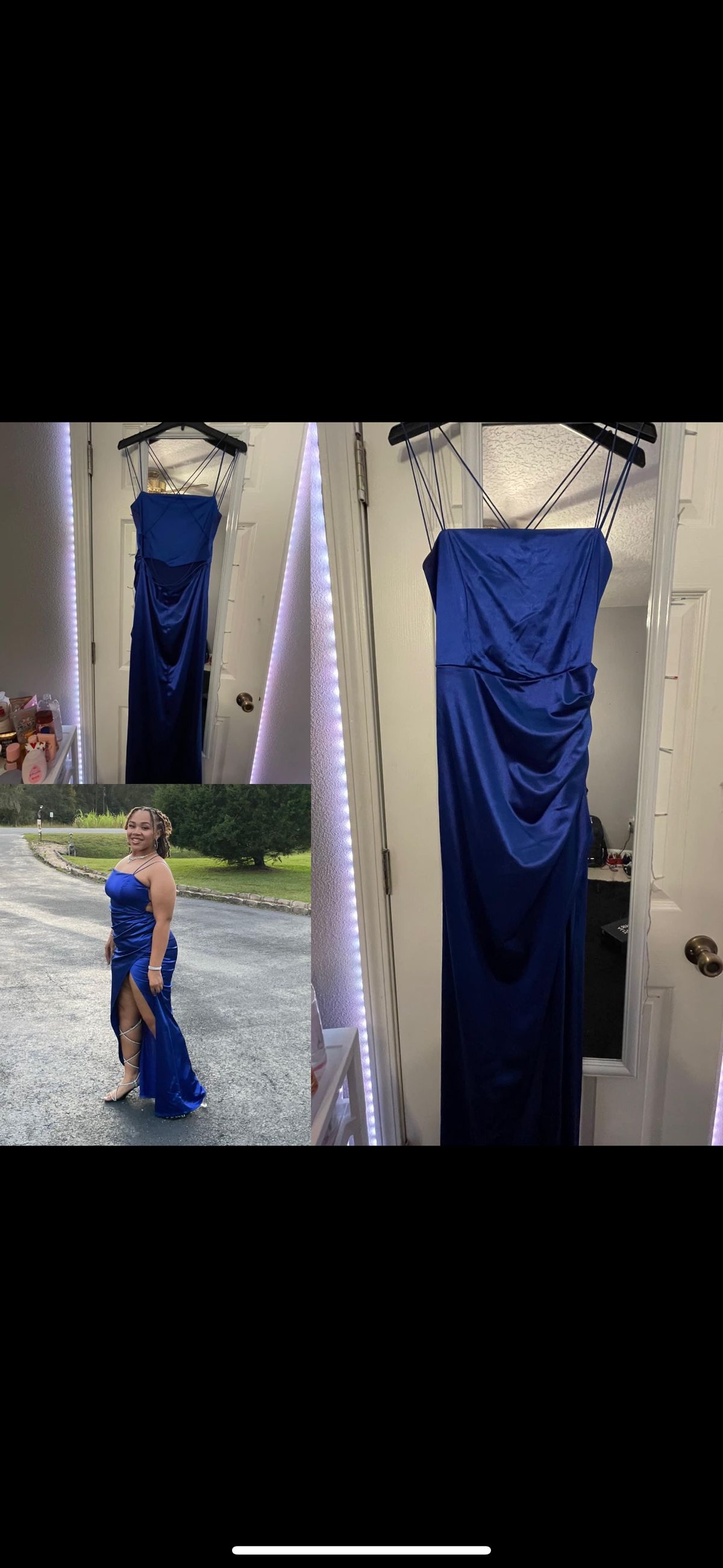 Size 14 Royal Blue Side Slit Dress on Queenly