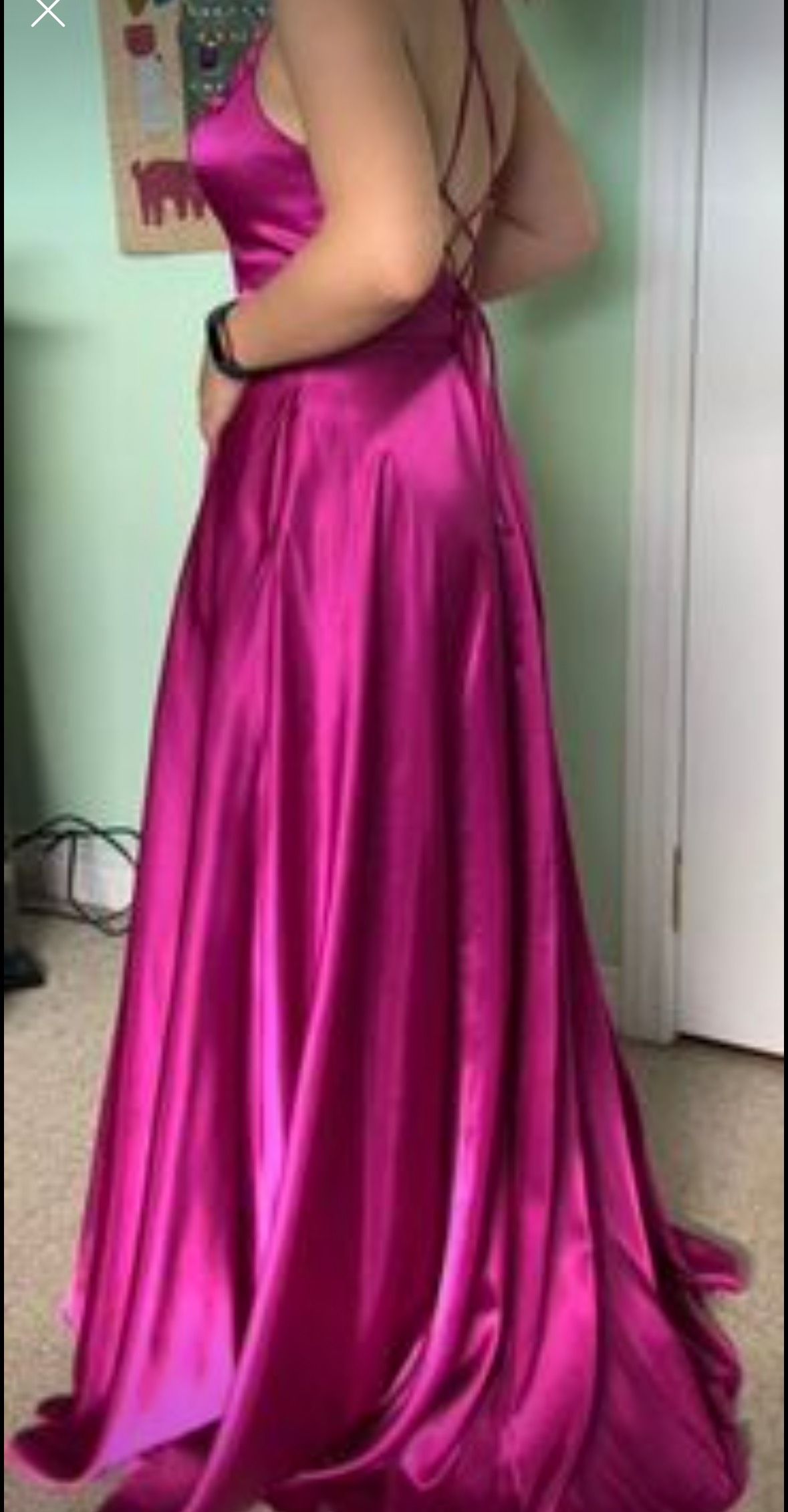 David's Bridal Size 6 Prom Plunge Pink Side Slit Dress on Queenly
