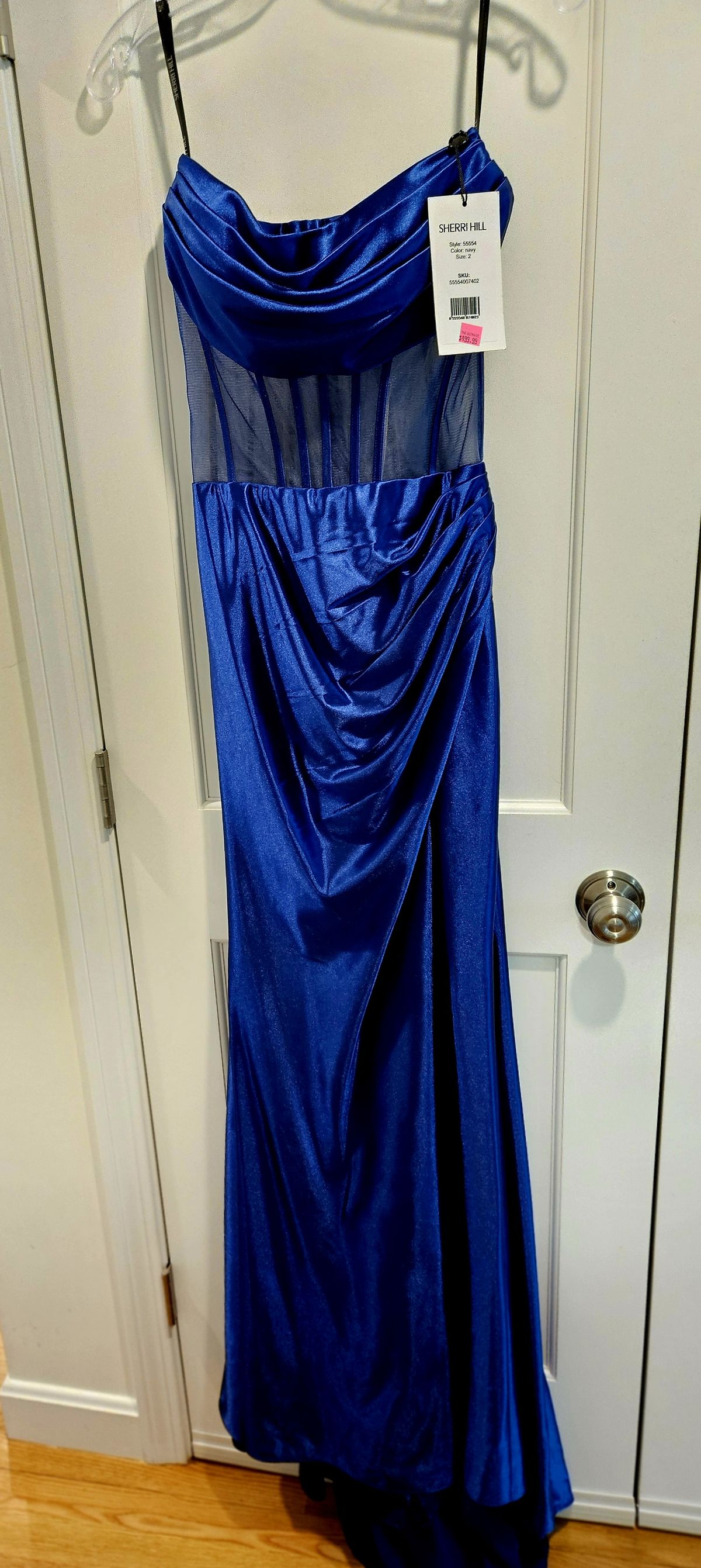 Sherri Hill Size 2 Blue Side Slit Dress on Queenly