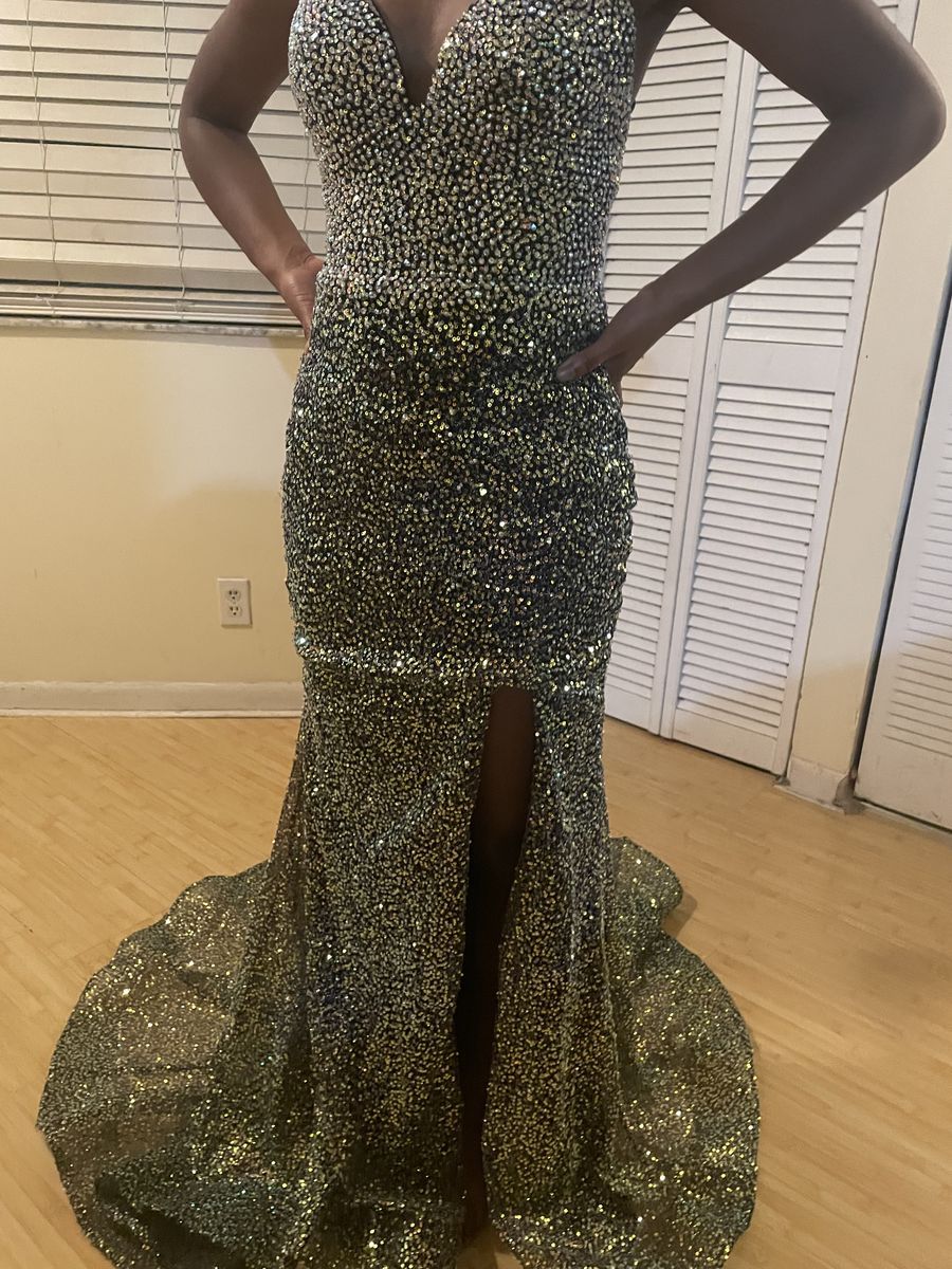 Size 2 Prom Sequined Multicolor Mermaid Dress on Queenly