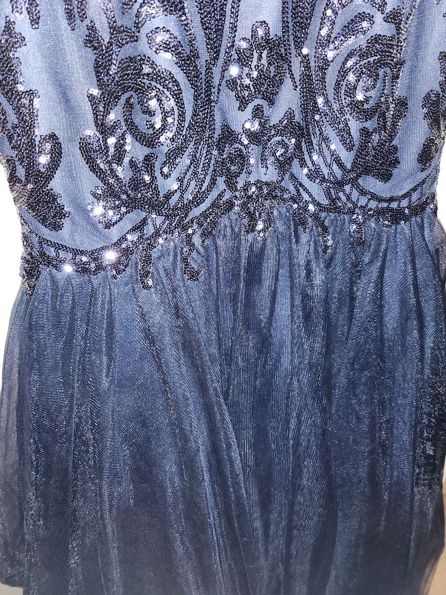 J. Michaels  Size 4 Prom Off The Shoulder Navy Blue Mermaid Dress on Queenly