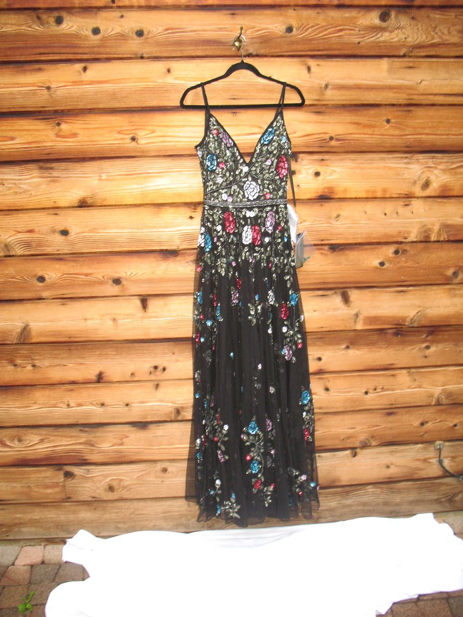 Style 5400 Mac Duggal Size 8 Bridesmaid Sheer Multicolor Ball Gown on Queenly