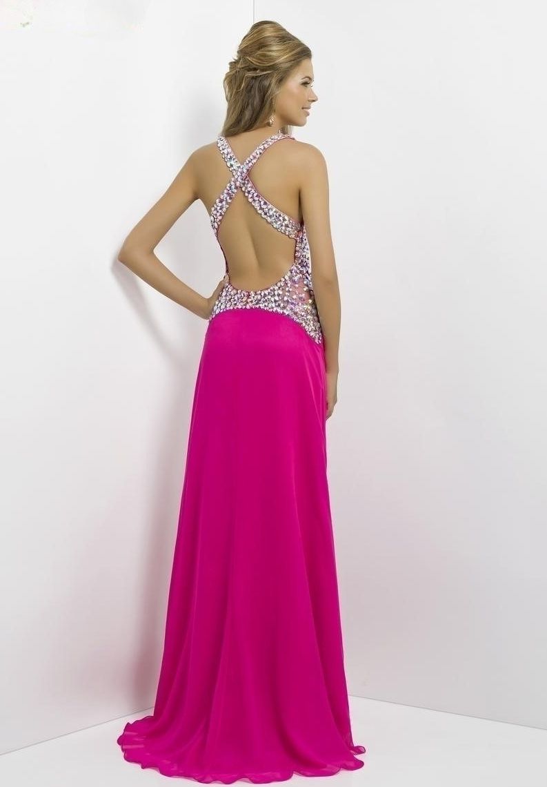 Size 2 Halter Sequined Pink A-line Dress on Queenly