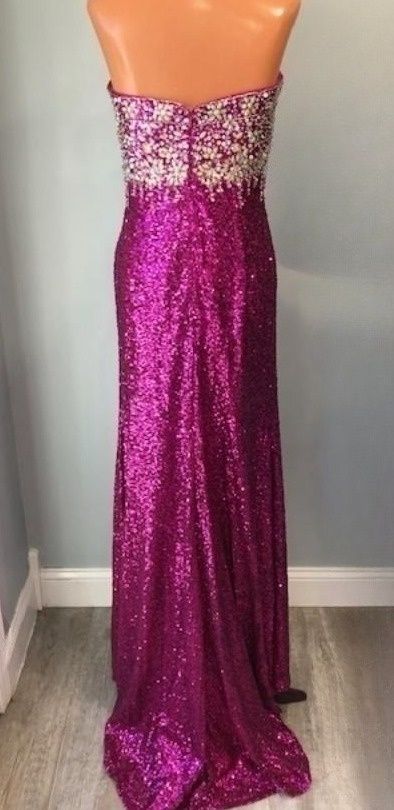 Nina Canacci Size 4 Sequined Pink Side Slit Dress on Queenly