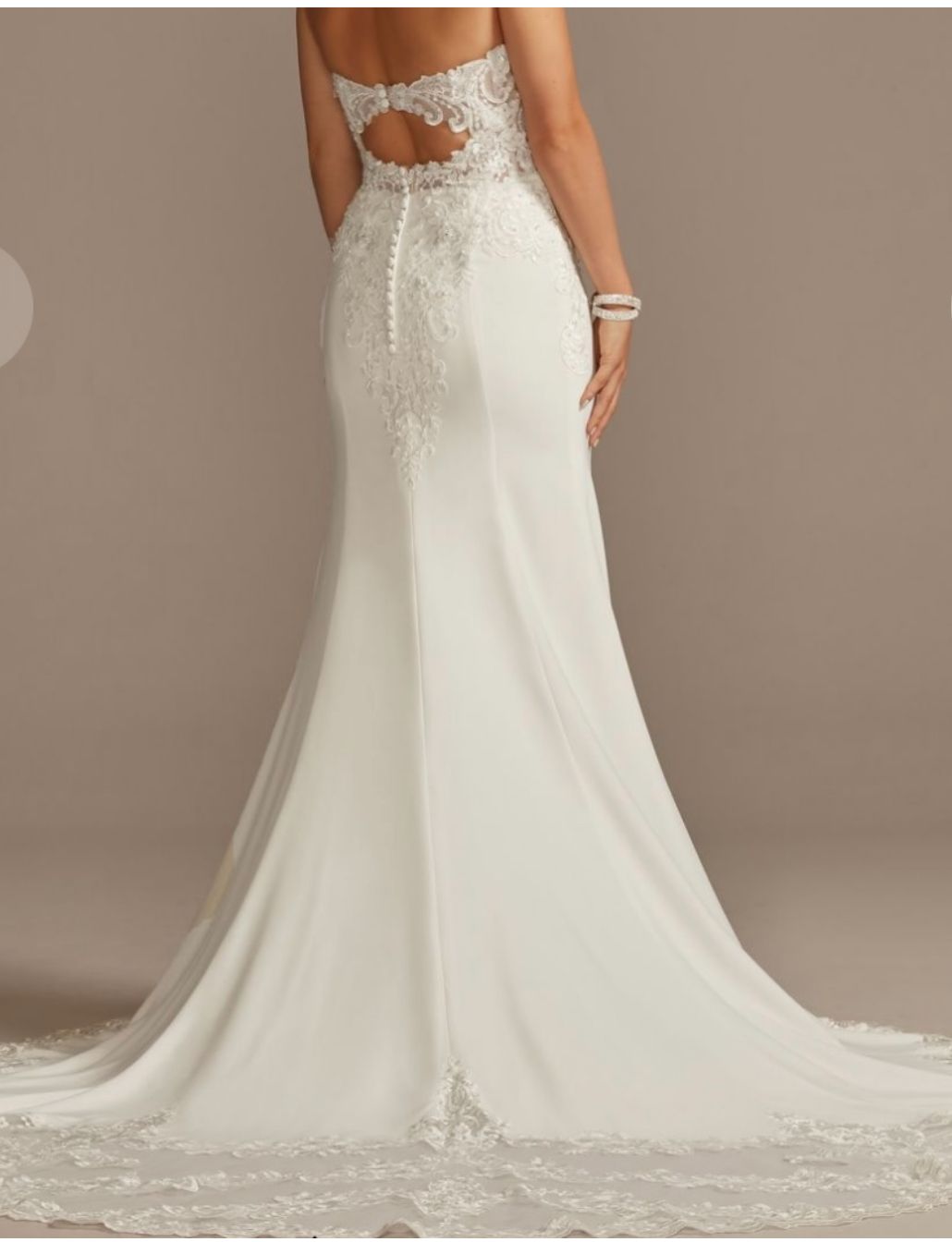 Size 10 Strapless Lace White Mermaid Dress on Queenly