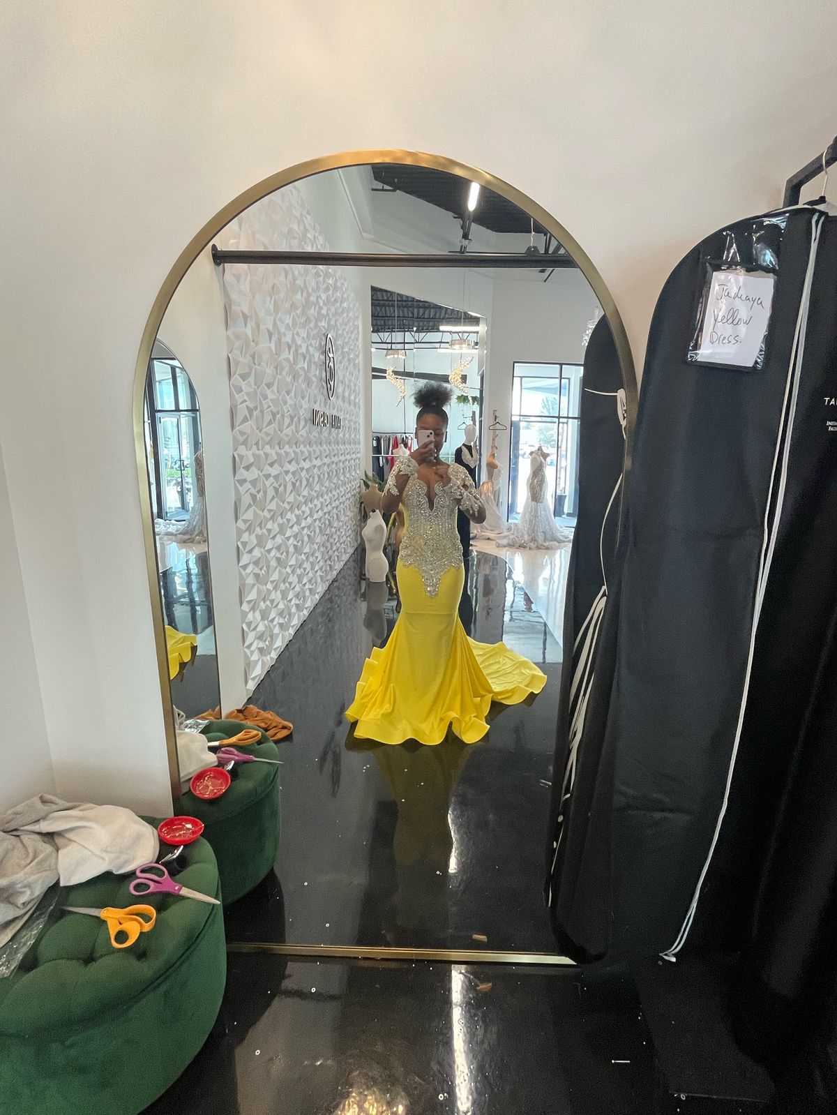Tania casini Size 6 Prom Yellow Ball Gown on Queenly