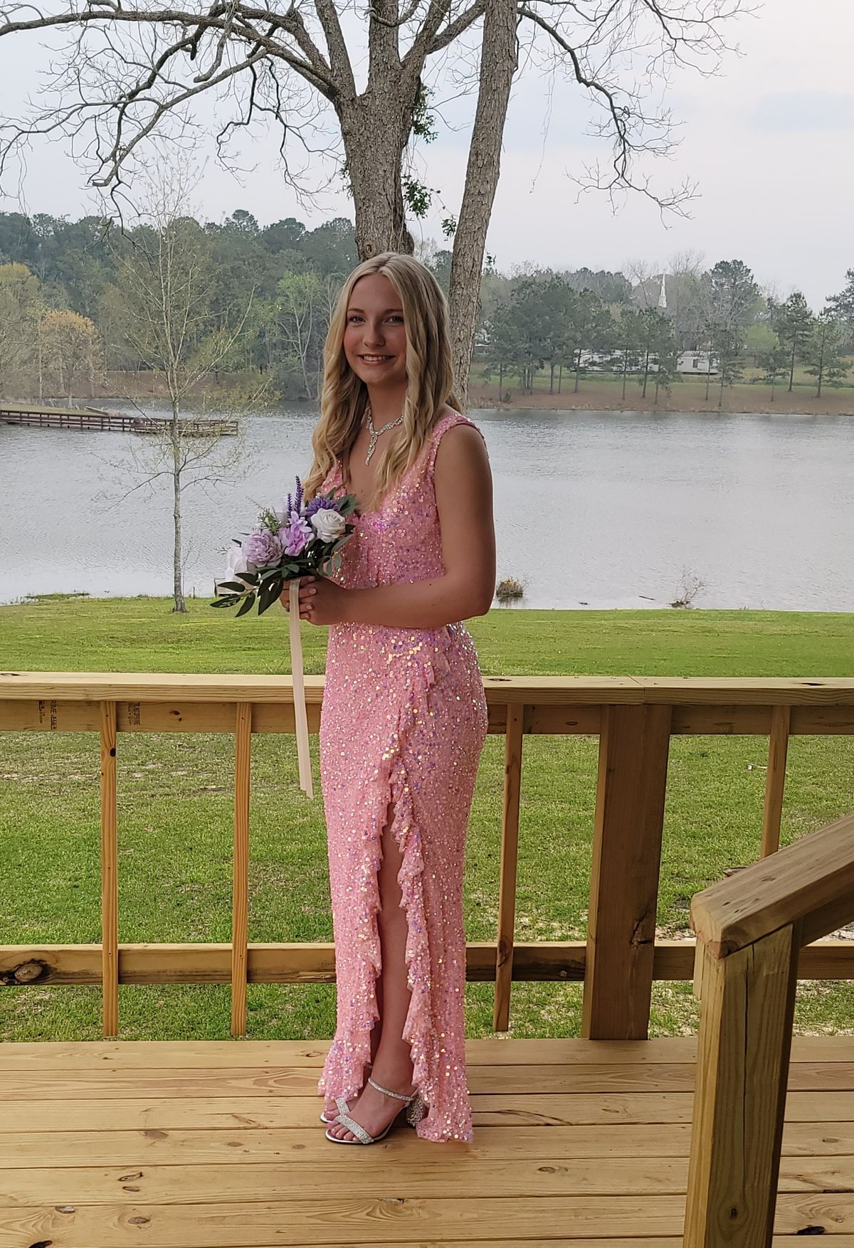 Primavera Size 6 Prom Pink Floor Length Maxi on Queenly