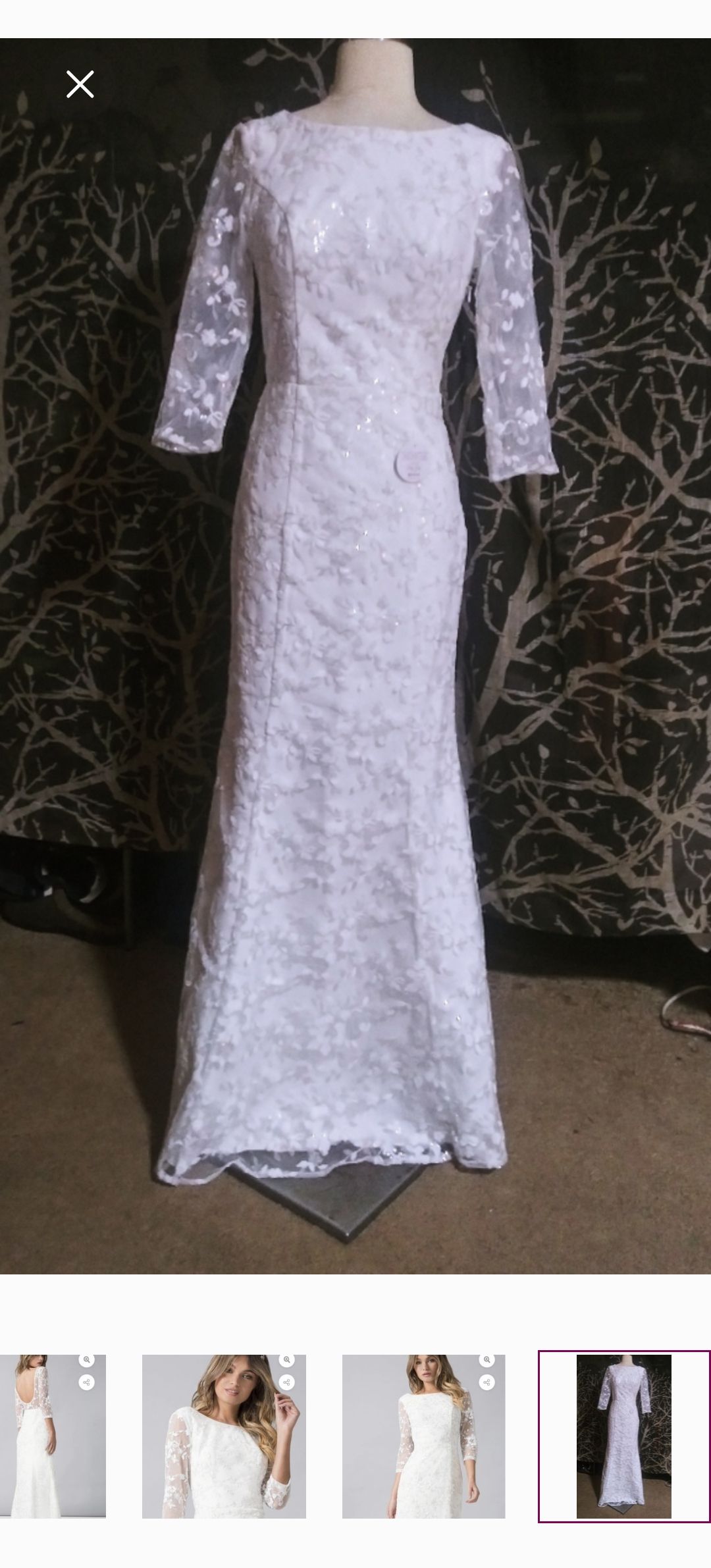Chi Chi London  Size 8 Lace White Floor Length Maxi on Queenly