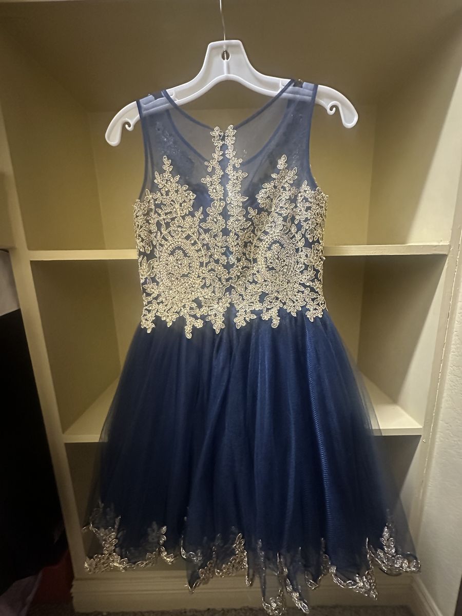 Size XS Homecoming Plunge Blue Cocktail Dress on Queenly