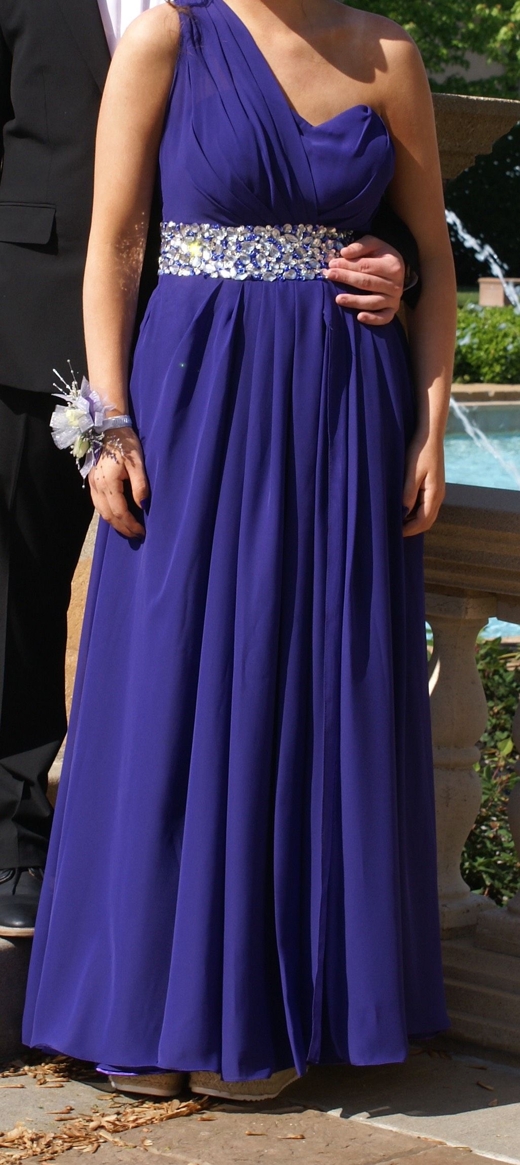 JJ’s House Size 4 Prom One Shoulder Purple Floor Length Maxi on Queenly