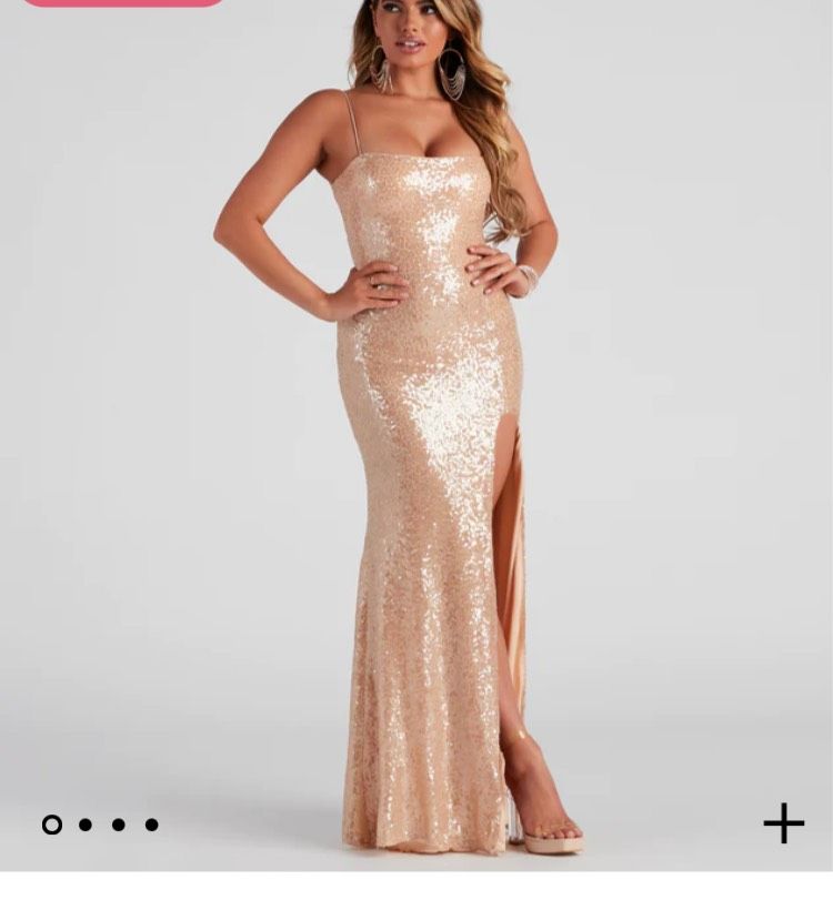 Windsor Size 8 Gold Side Slit Dress on Queenly