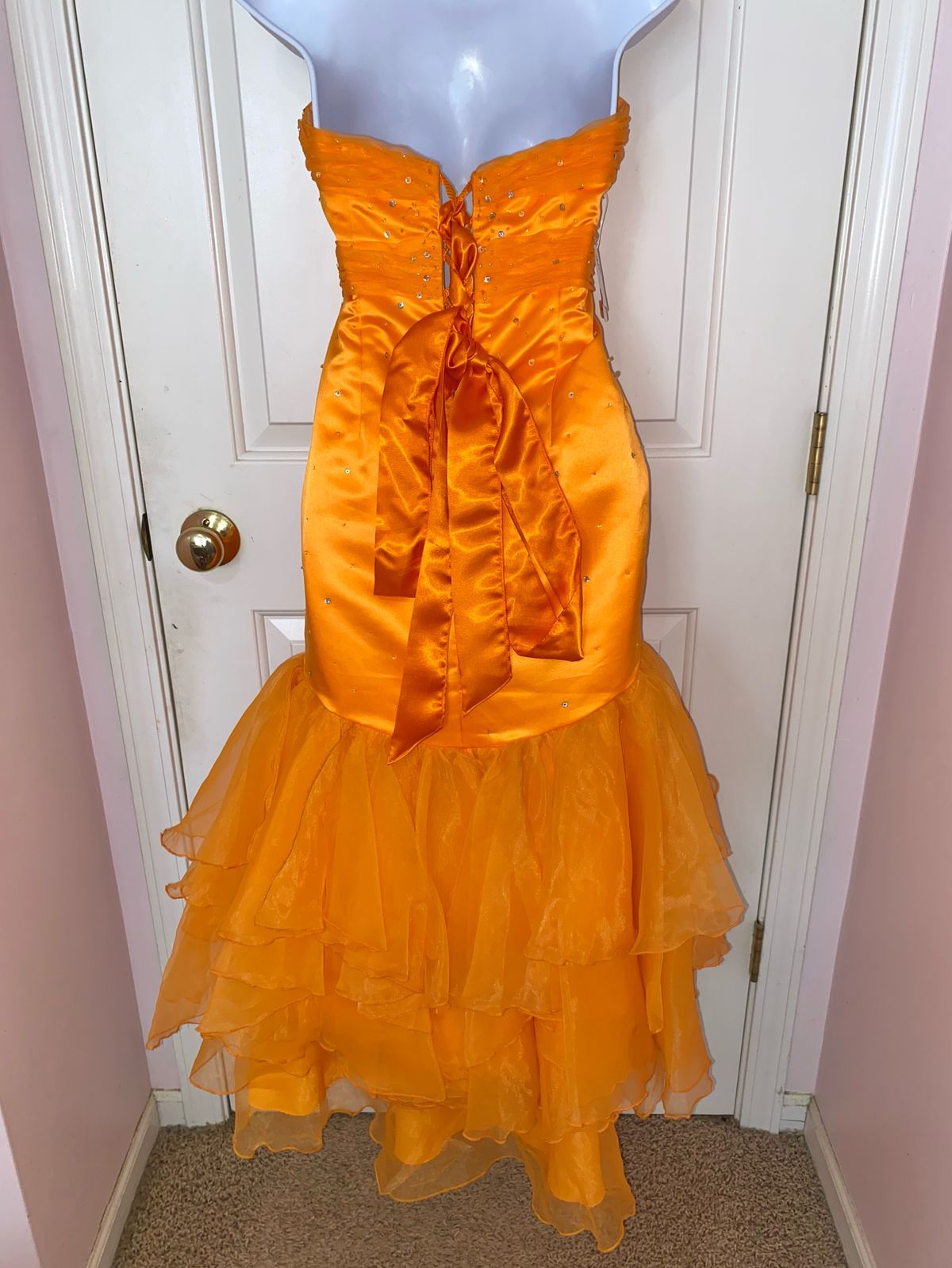 Style P3726 Mary’s Import Bridals Size 2 Prom Strapless Orange Mermaid Dress on Queenly