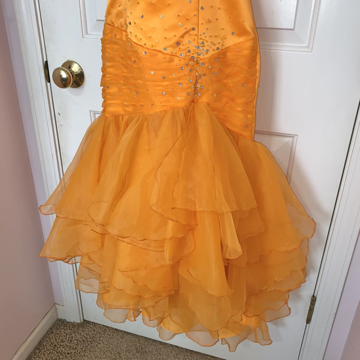 Style P3726 Mary’s Import Bridals Size 2 Prom Strapless Orange Mermaid Dress on Queenly
