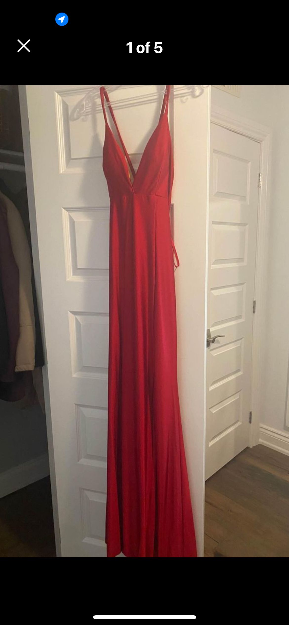 Madeleines Boutique Size 4 Prom Satin Red Dress With Train on Queenly