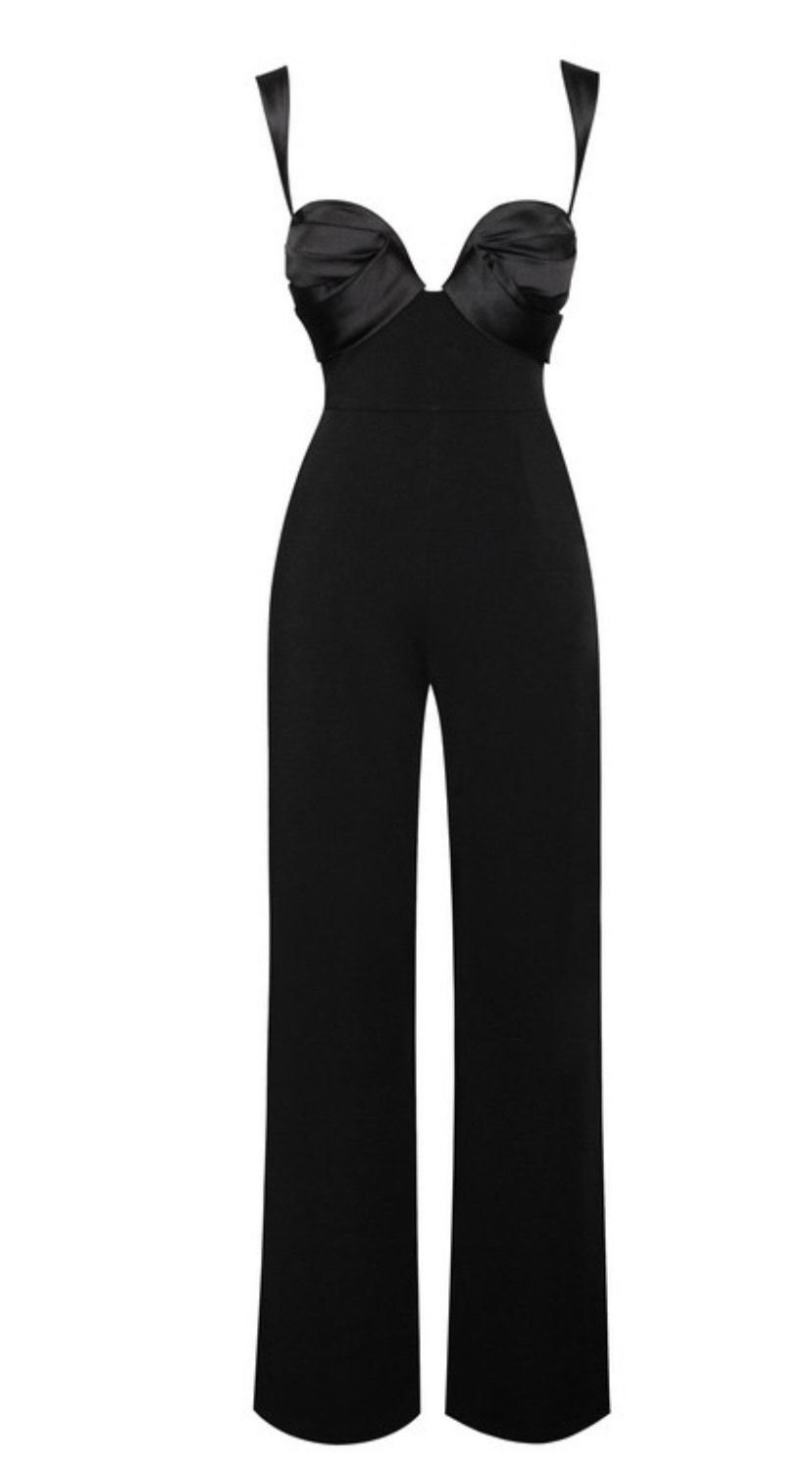 Miss Circle Size S Nightclub Black Formal Jumpsuit on Queenly