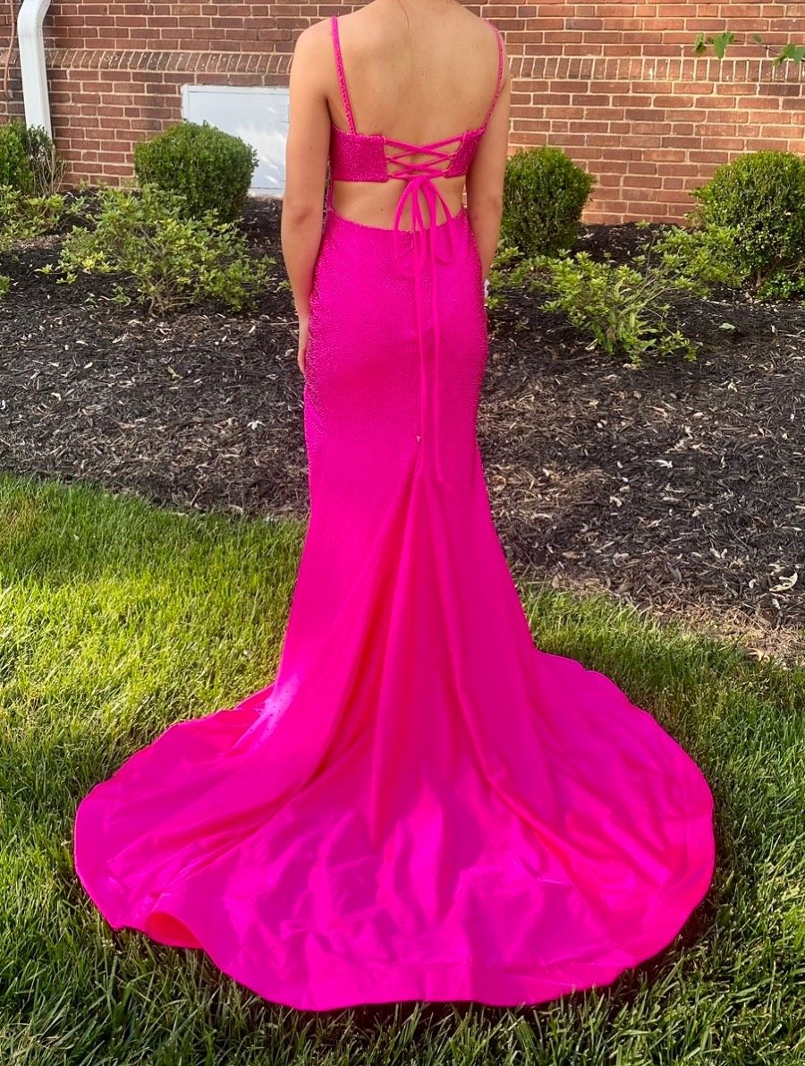 Style 54272 Sherri Hill Size 00 Prom Pink A-line Dress on Queenly