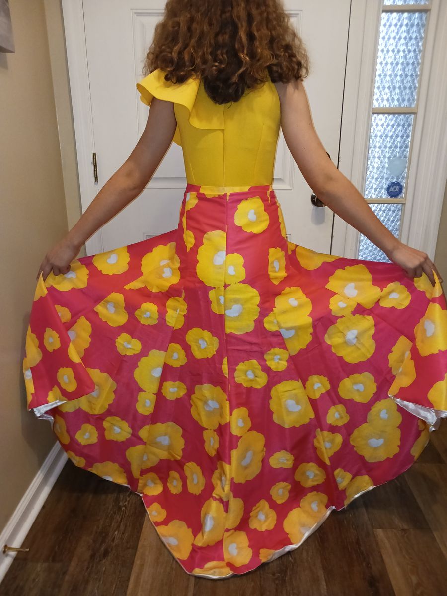 Size 14 Pageant Yellow Formal Jumpsuit on Queenly