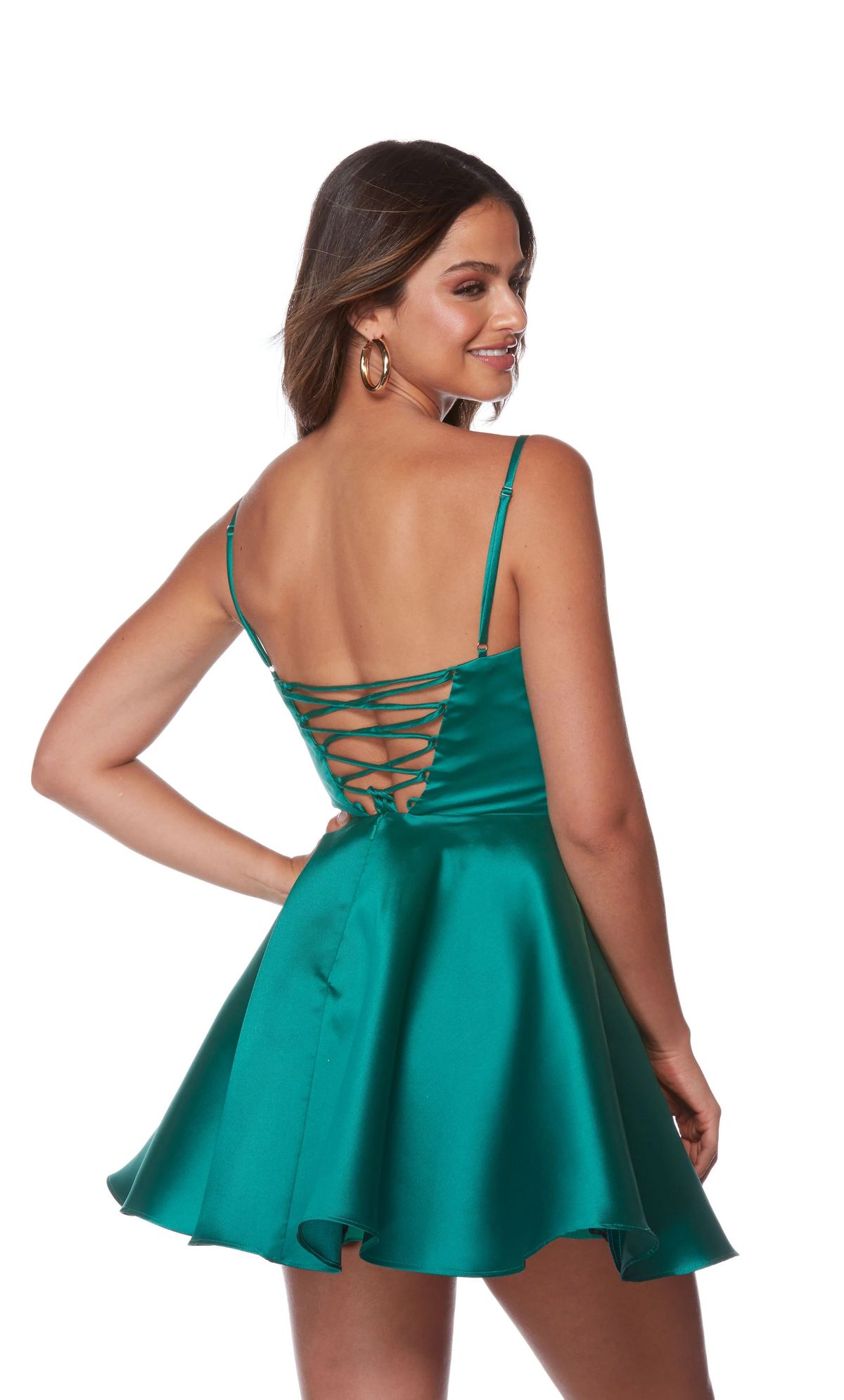 Style Alyce 3142 Pine Alyce Paris Size 0 Strapless Green Cocktail Dress on Queenly