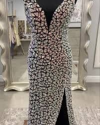 Jovani Size 0 Black Side Slit Dress on Queenly