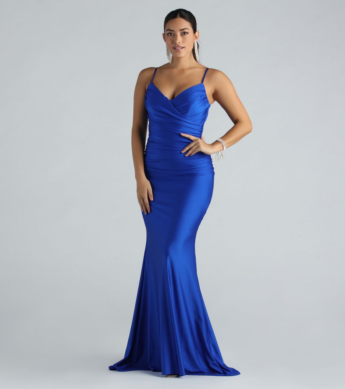 Style 05002-7679 Windsor Size S Bridesmaid Blue Mermaid Dress on Queenly