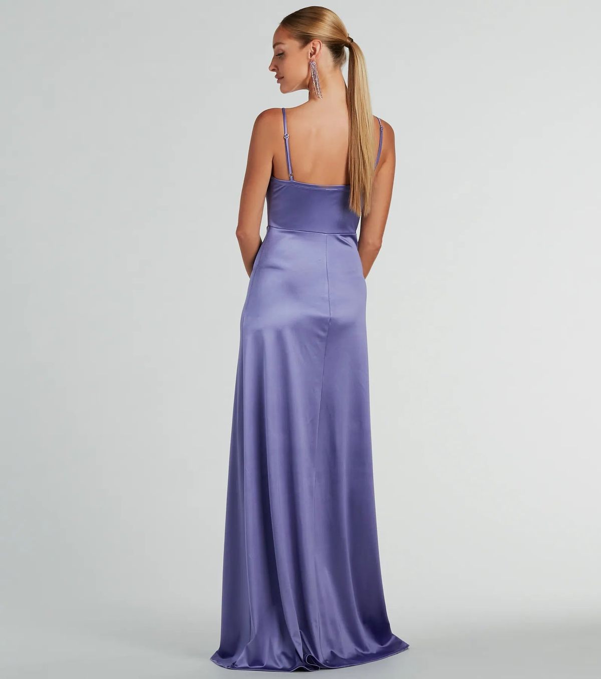 Style 05002-8107 Windsor Size S Bridesmaid Purple Side Slit Dress on Queenly