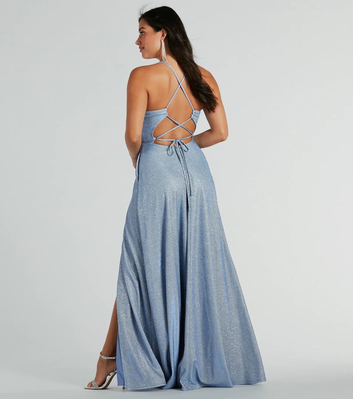 Style 05002-8023 Windsor Size 0 Prom Blue Side Slit Dress on Queenly
