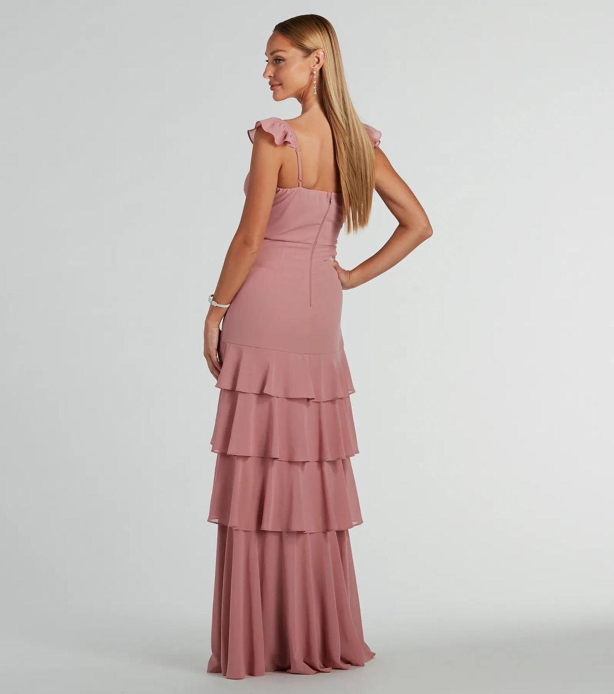 Style 05002-8265 Windsor Size XS Bridesmaid Sheer Pink Floor Length Maxi on Queenly