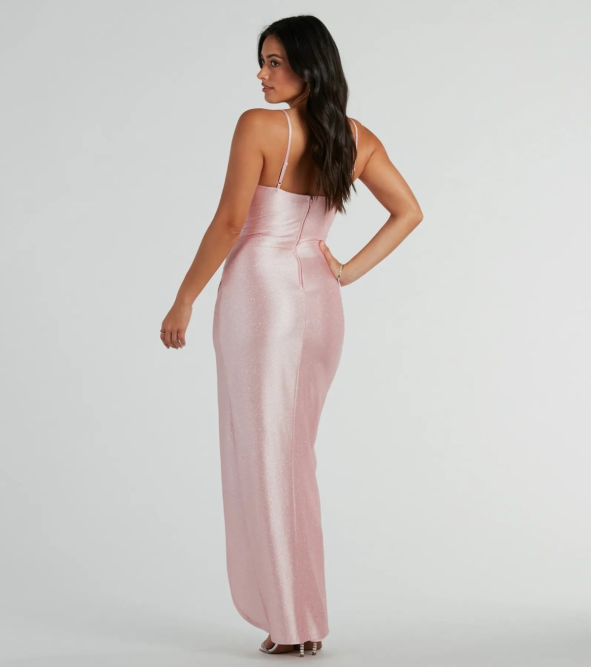 Style 05002-8055 Windsor Size XS Bridesmaid Pink Side Slit Dress on Queenly