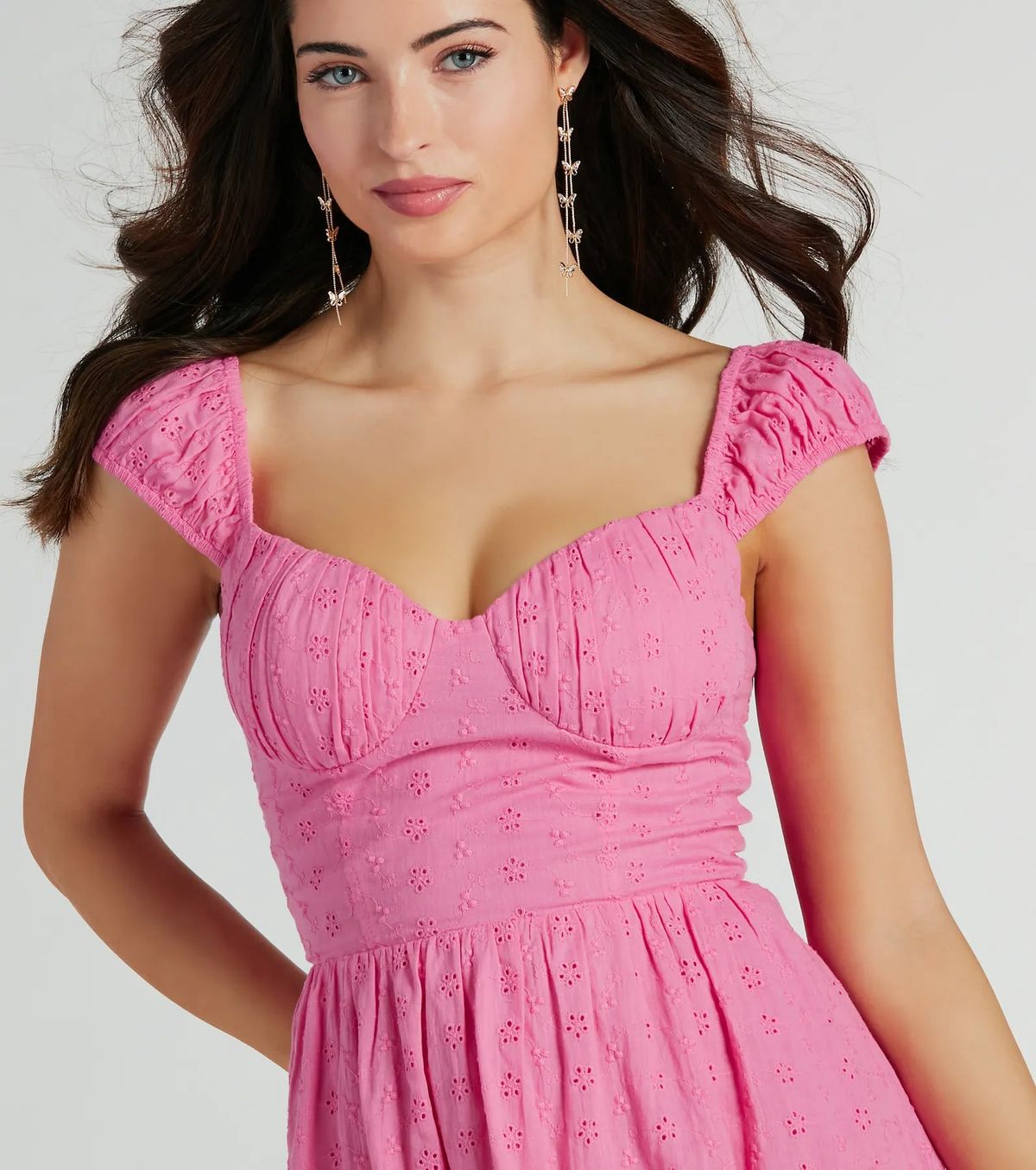 Style 05101-3121 Windsor Size L Cap Sleeve Lace Pink Cocktail Dress on Queenly