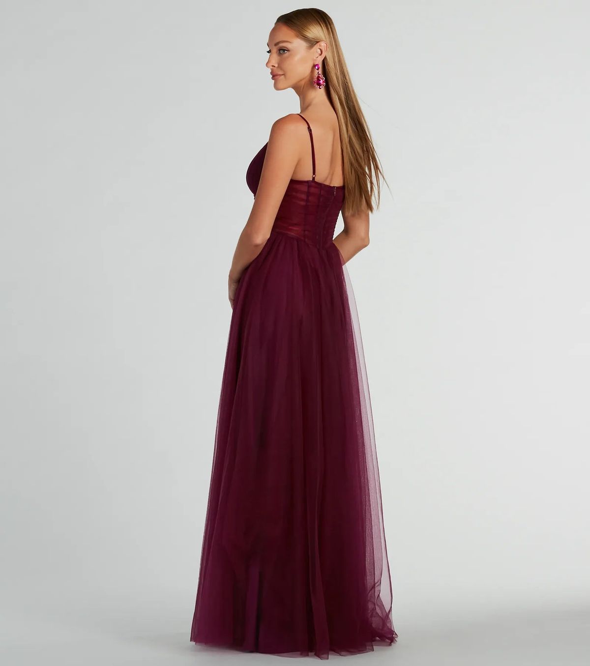 Style 05002-8116 Windsor Size XS Prom Sheer Purple Side Slit Dress on Queenly