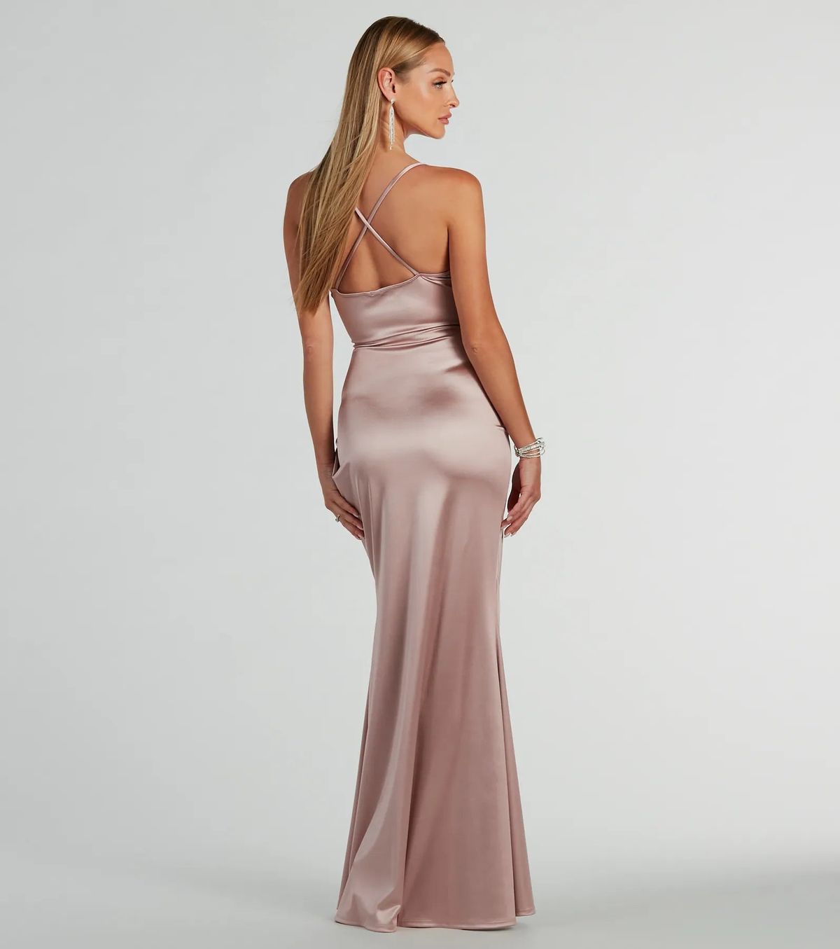 Style 05002-8352 Windsor Size XS Bridesmaid Pink Side Slit Dress on Queenly