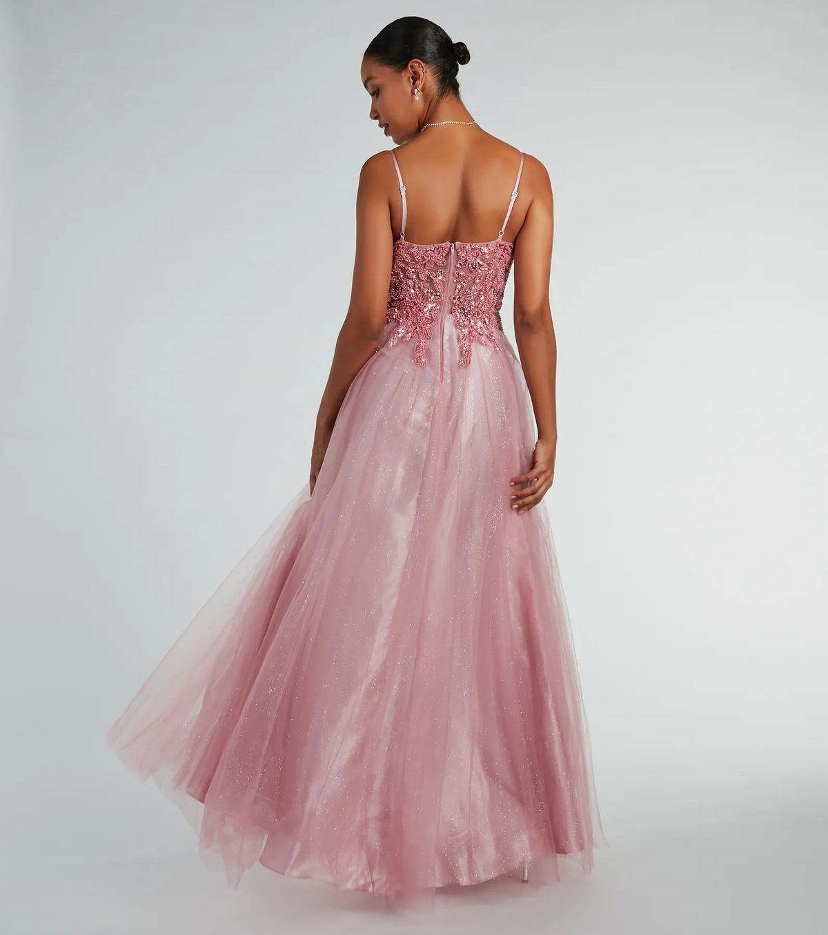 Style 05002-7992 Windsor Size S Prom Sheer Pink Floor Length Maxi on Queenly