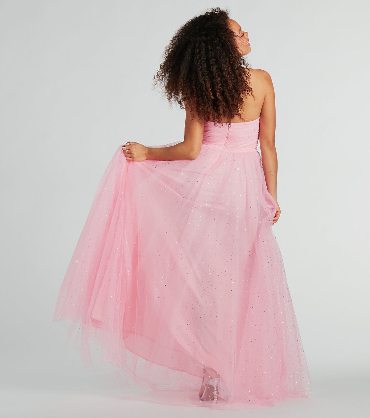 Style 05002-8033 Windsor Size S Prom Strapless Sheer Pink Floor Length Maxi on Queenly