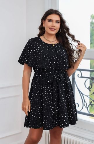 Style 59655 wodi Plus Size 30 Black A-line Dress on Queenly