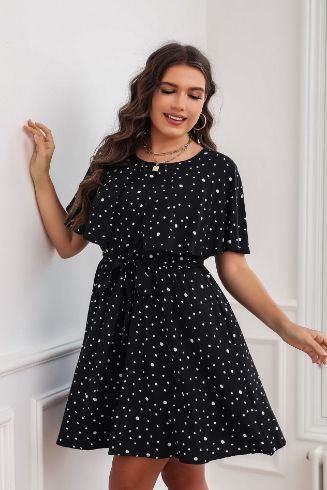 Style 59655 wodi Plus Size 30 Black A-line Dress on Queenly