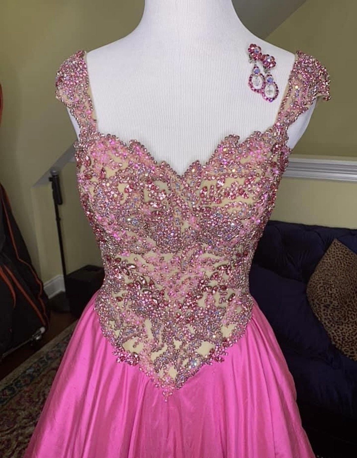 Style Custom Couture Sherri Hill Size 2 Pageant Cap Sleeve Pink Ball Gown on Queenly