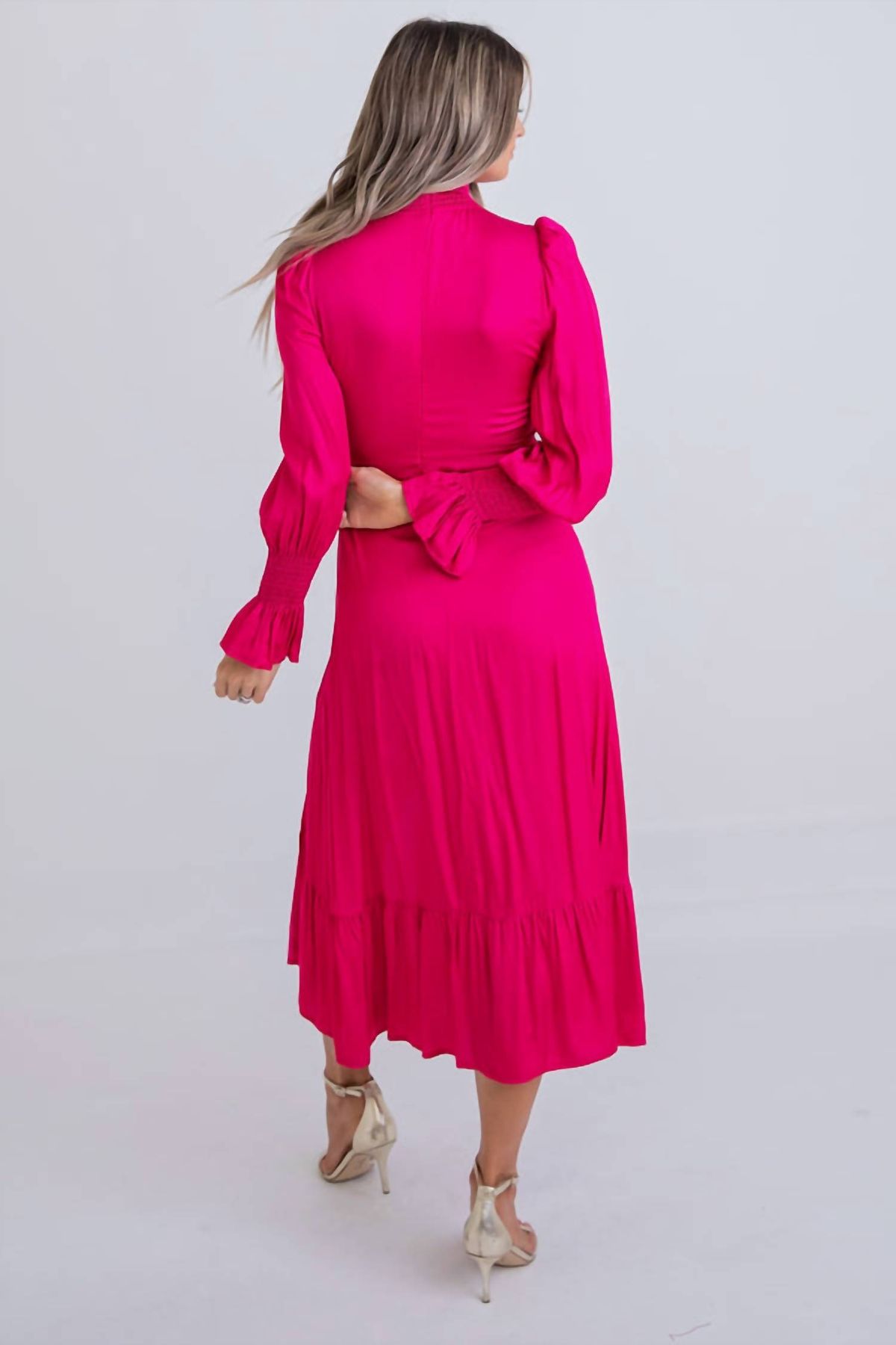 Style 1-134529967-2901 Karlie Size M Long Sleeve Satin Pink Cocktail Dress on Queenly